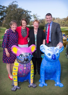 AHA's Margret Meagher, Leslie Williams MP, artist Kerry Smith-Taughkin, Mike Baird, NSW Premier